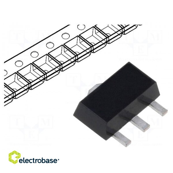 IC: voltage regulator | fixed | 5V | 0.1A | SOT89 | SMD