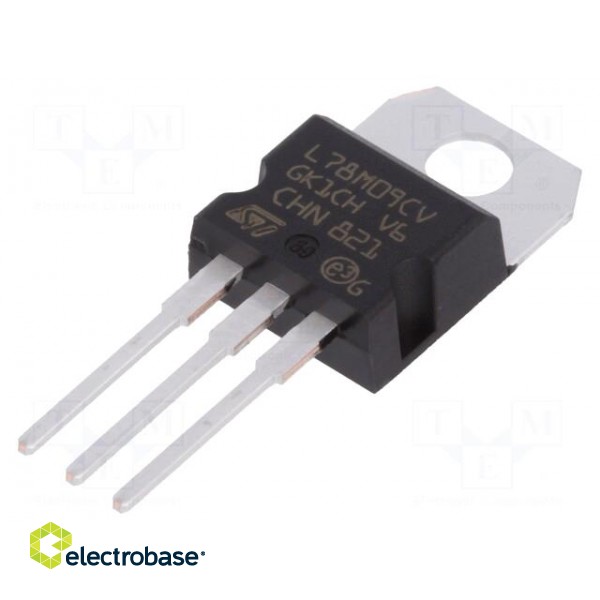 IC: voltage regulator | linear,fixed | 9V | 0.5A | TO220AB | THT | ±4%