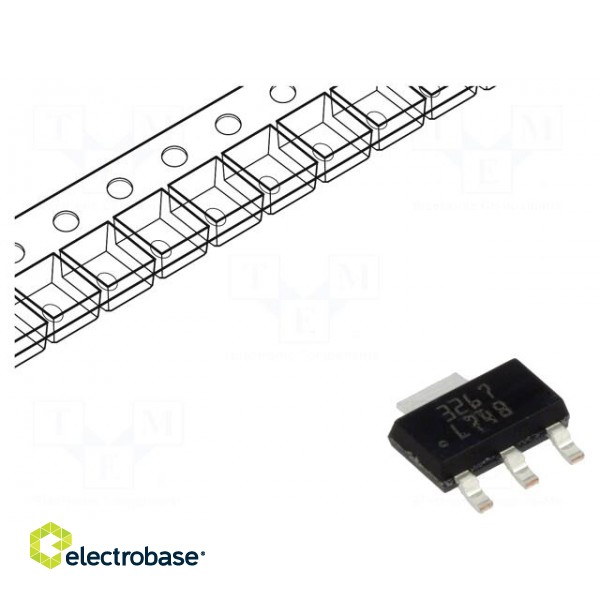 IC: voltage regulator | LDO,fixed | 12V | 0.5A | SOT223 | SMD | tube | Ch: 1