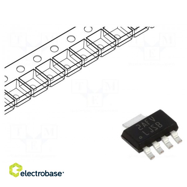 IC: voltage regulator | LDO,fixed | 3.3V | 1A | SOT223-5 | SMD | ±2.5%