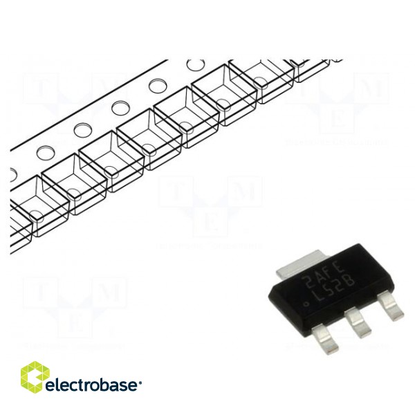IC: voltage regulator | LDO,fixed | 3.3V | 1A | SOT223 | SMD | reel,tape