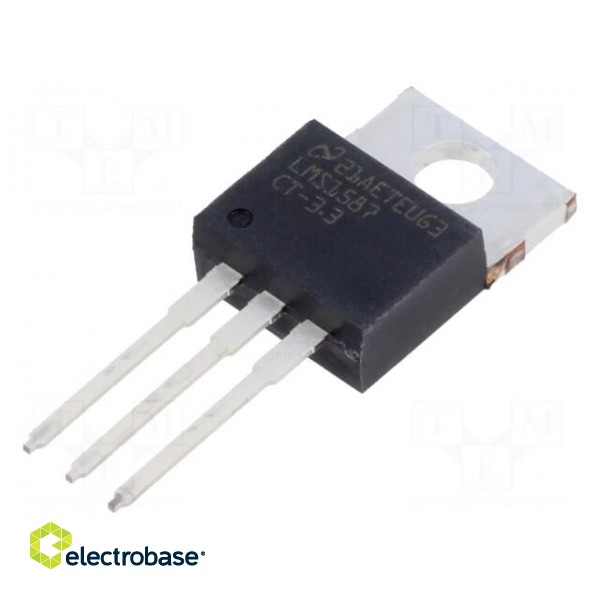 IC: voltage regulator | LDO,fixed | 3.3V | 3A | TO220-3 | THT | tube | Ch: 1