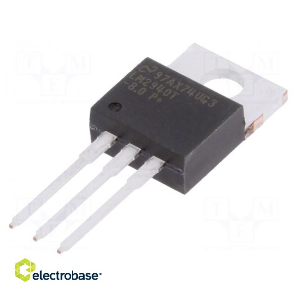 IC: voltage regulator | LDO,fixed | 8V | 1A | TO220-3 | THT | -40÷125°C