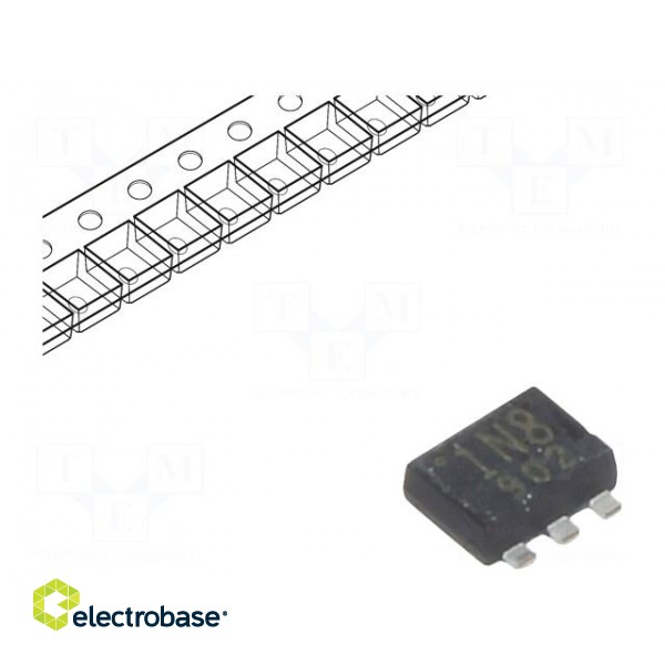 IC: voltage regulator | LDO,linear,fixed | 1.8V | 0.2A | SOT553 | SMD image 1