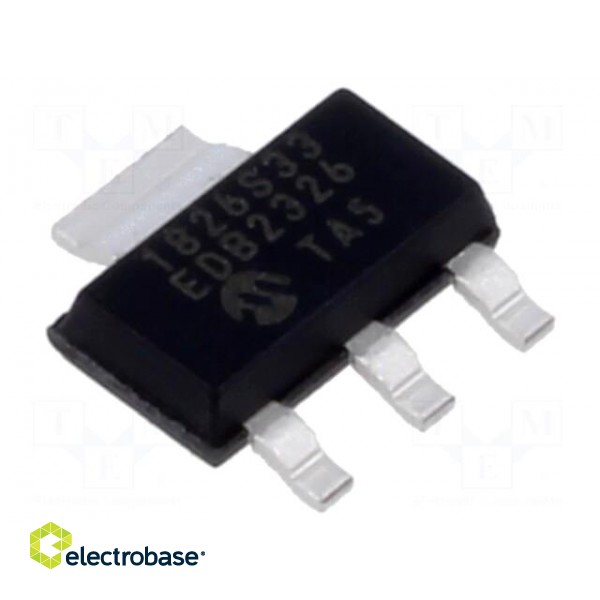 IC: voltage regulator | LDO,linear,fixed | 3.3V | 1A | SOT223-3 | SMD