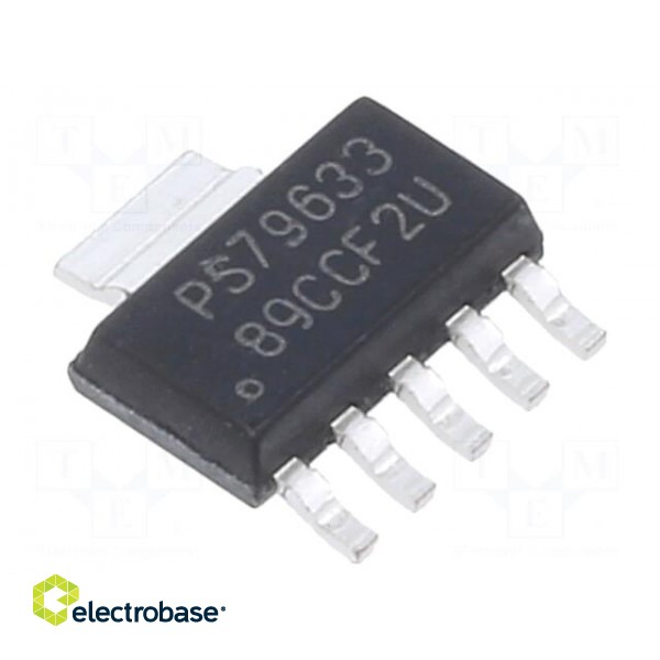 IC: voltage regulator | LDO,fixed | 3.3V | 1A | SOT223-6 | SMD