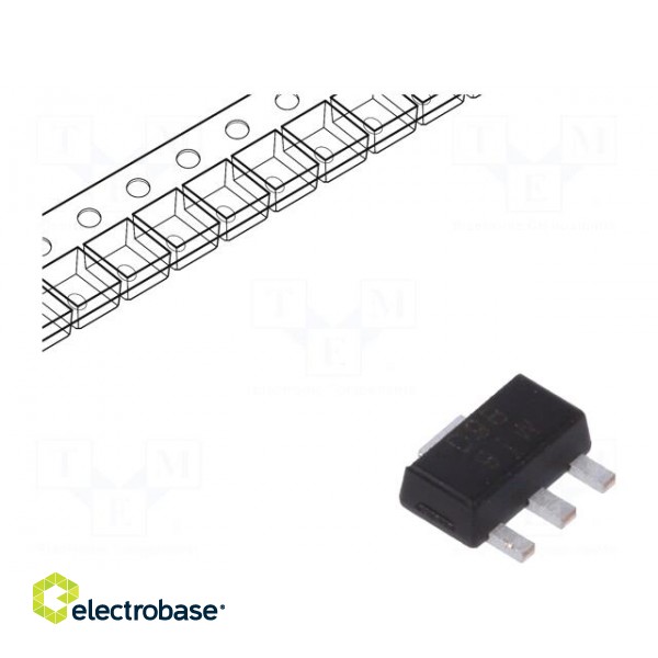 IC: voltage regulator | LDO,linear,fixed | 5V | 0.15A | SOT89 | SMD