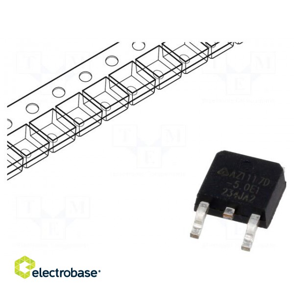 IC: voltage regulator | LDO,linear,fixed | 5V | 1A | DPAK | SMD | ±1%