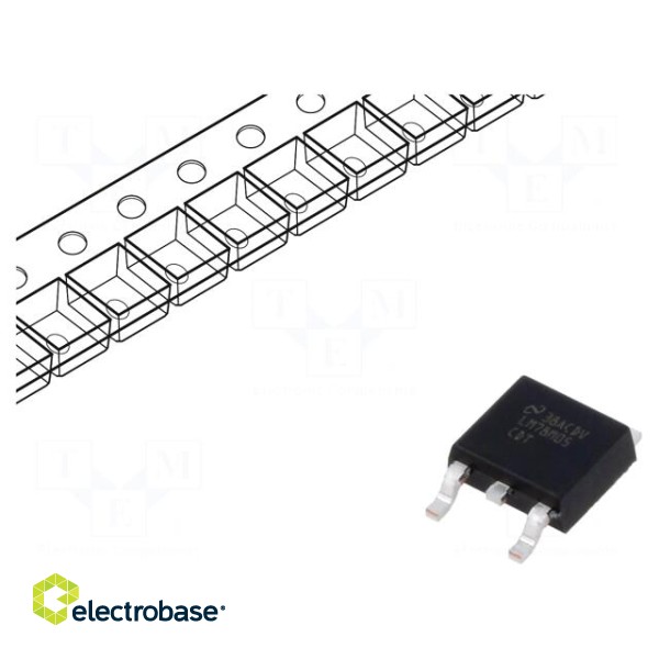 IC: voltage regulator | linear,fixed | 5V | 0.5A | TO252 | SMD | 0÷125°C