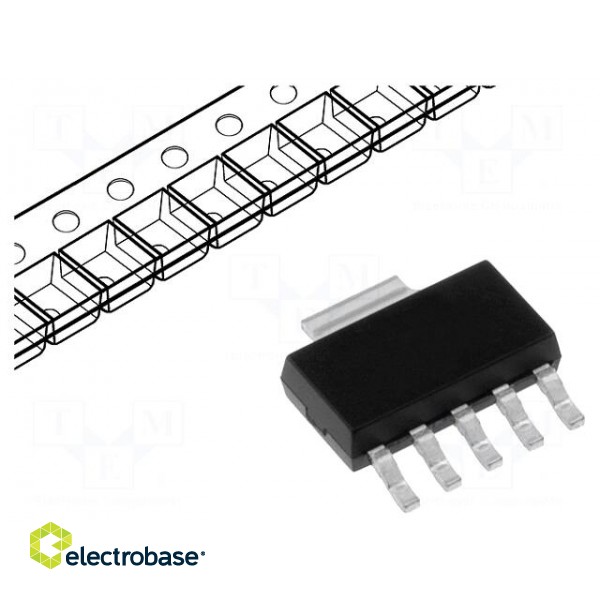 IC: voltage regulator | LDO,fixed | 2.5V | 0.3A | SOT223-5 | SMD | ±2.5%