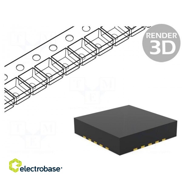 PIC microcontroller | Memory: 64kB | SRAM: 16kB | 2÷3.6VDC | SMD | QFN20