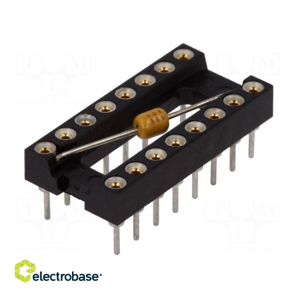 Socket: integrated circuits | DIP16 | Pitch: 2.54mm | precision | THT paveikslėlis 1