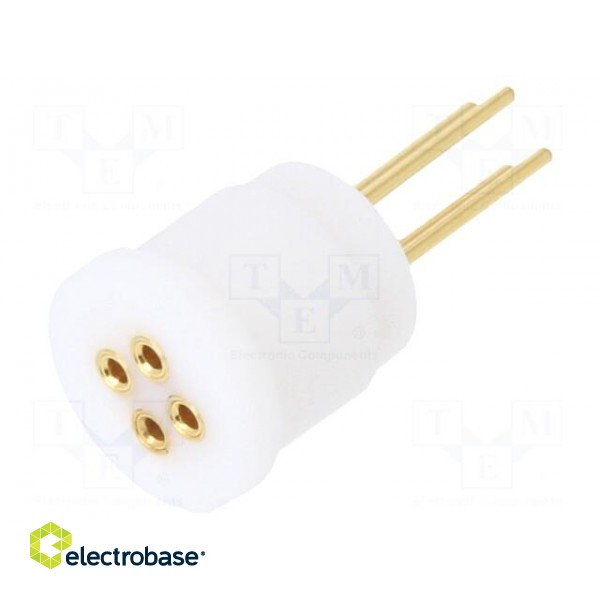 Socket: transistors | PIN: 4 | TO18 | THT | gold-plated | PTFE paveikslėlis 1