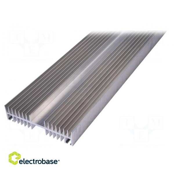 Heatsink: extruded | grilled | natural | L: 1000mm | W: 164mm | H: 40mm