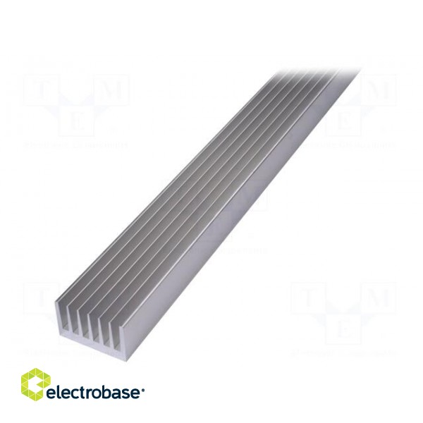 Heatsink: extruded | grilled | natural | L: 1000mm | W: 66mm | H: 40mm