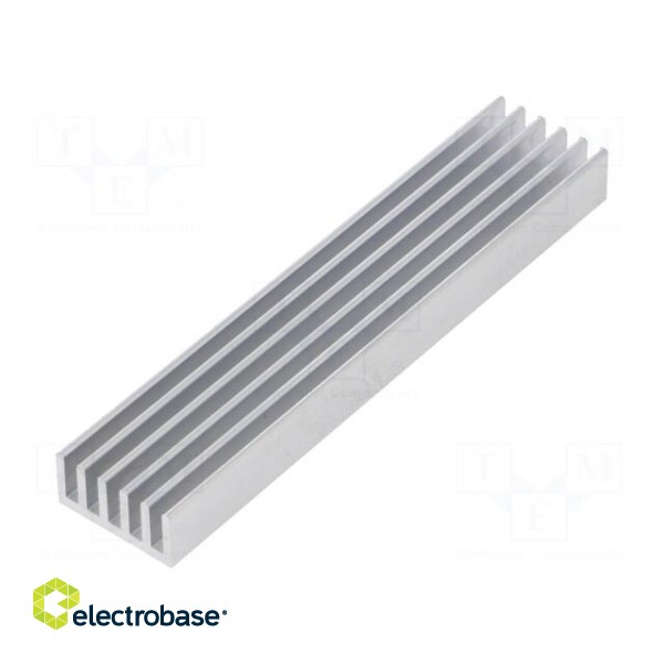 Heatsink: extruded | grilled | natural | L: 100mm | W: 21mm | H: 10mm image 1