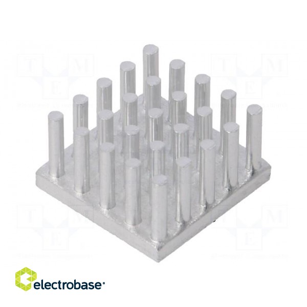 Heatsink: extruded | grilled | natural | L: 18mm | W: 18mm | H: 10mm | raw