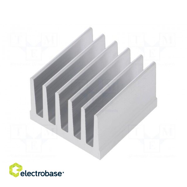 Heatsink: extruded | grilled | natural | L: 37.5mm | W: 36.8mm | H: 25mm фото 1