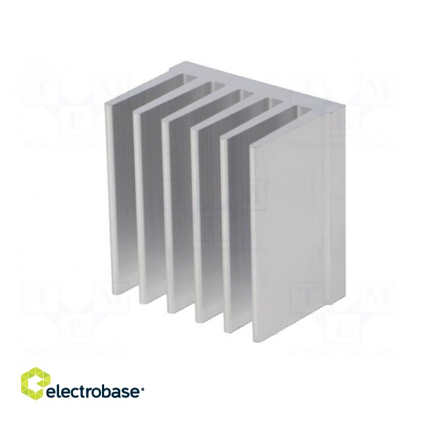 Heatsink: extruded | grilled | natural | L: 37.5mm | W: 36.8mm | H: 25mm фото 2