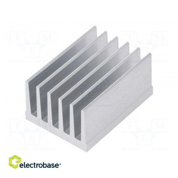 Heatsink: extruded | grilled | natural | L: 50mm | W: 36.8mm | H: 25mm image 1