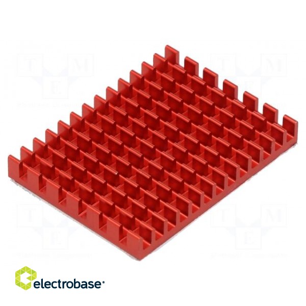 Heatsink: extruded | grilled | Raspberry Pi | red | L: 40mm | W: 30mm