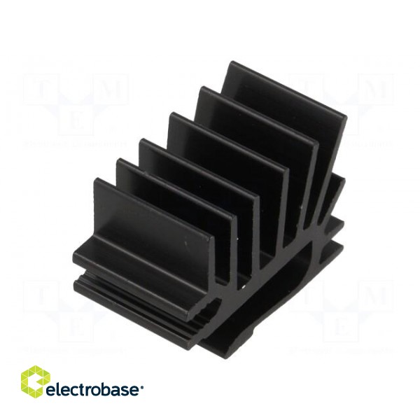 Heatsink: extruded | grilled | TO220 | black | L: 15mm | W: 19.4mm | H: 28mm image 1