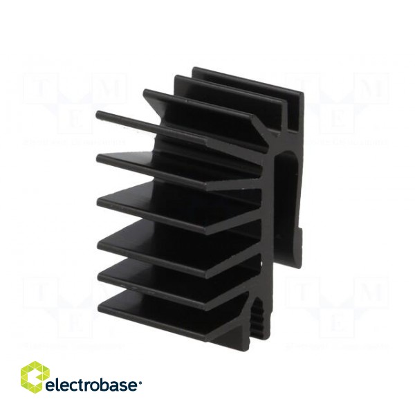 Heatsink: extruded | grilled | TO220 | black | L: 15mm | W: 19.4mm | H: 28mm image 2
