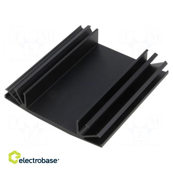 Heatsink: extruded | grilled | TO3 | black | L: 75mm | W: 70mm | H: 15mm image 1