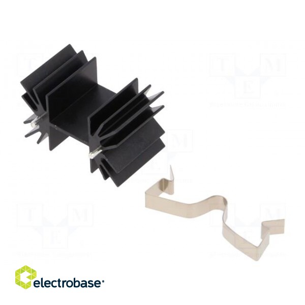 Heatsink: extruded | H | TO218,TO220,TOP3 | black | L: 25.4mm | W: 42mm image 1