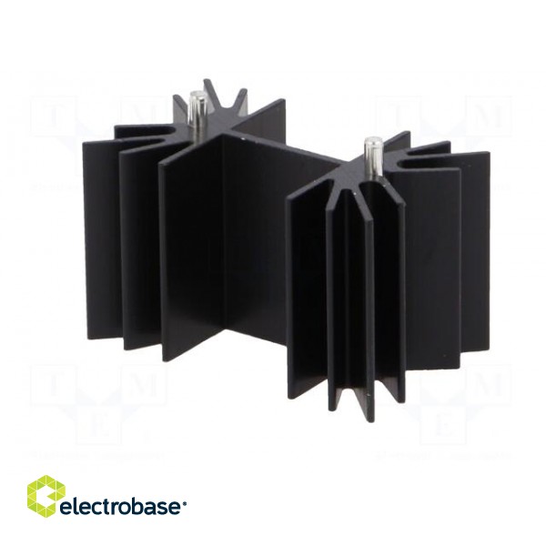 Heatsink: extruded | H | TO218,TO220,TOP3 | black | L: 25.4mm | W: 42mm фото 2