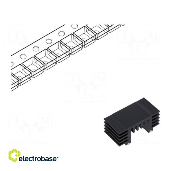 Heatsink: extruded | TO252,TO263 | black | L: 12.7mm | W: 25.9mm | D image 1