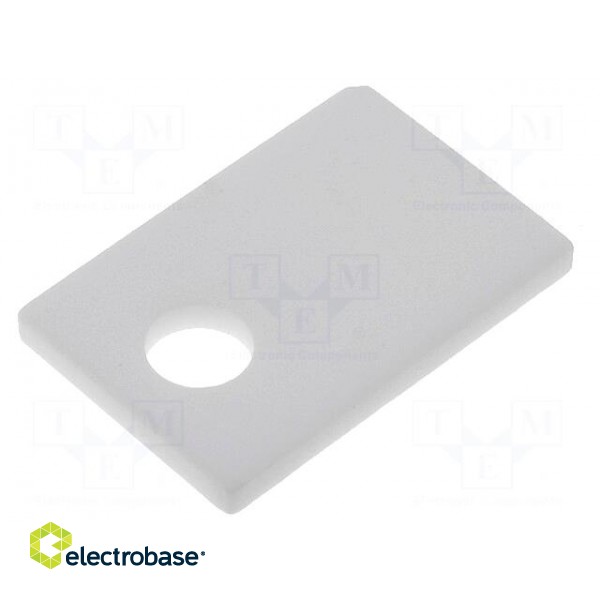 Heat transfer pad: ceramic | TO220 | L: 12mm | W: 18mm | Thk: 1.5mm