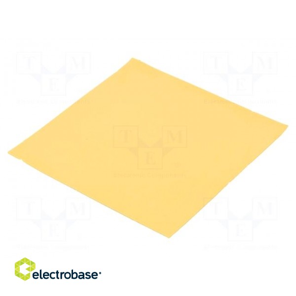 Heat transfer pad: silicone | L: 101.6mm | W: 101.6mm | golden | 5W/mK image 1