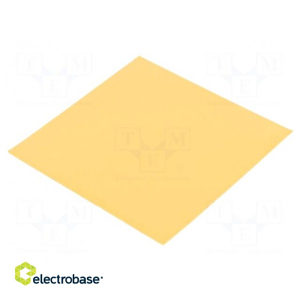 Heat transfer pad: silicone | L: 101.6mm | W: 101.6mm | golden | 5W/mK image 1
