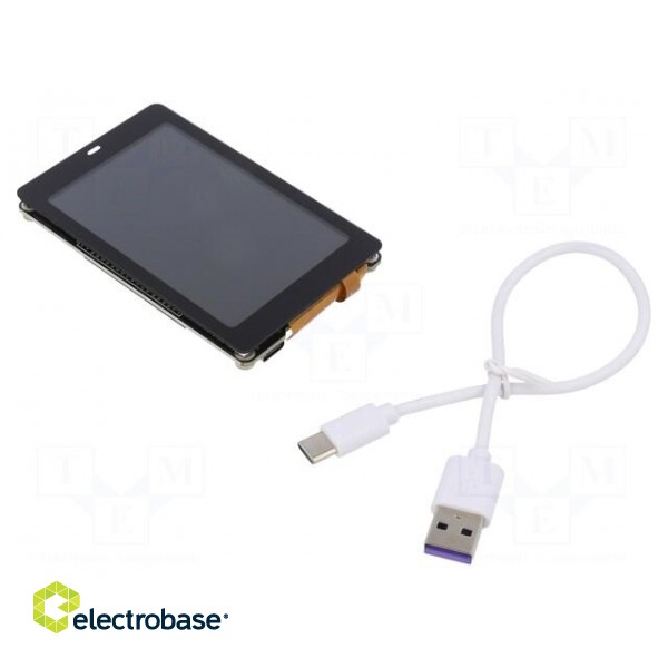 Dev.kit: evaluation | LCD,USB C | GPIO,USB,WiFi