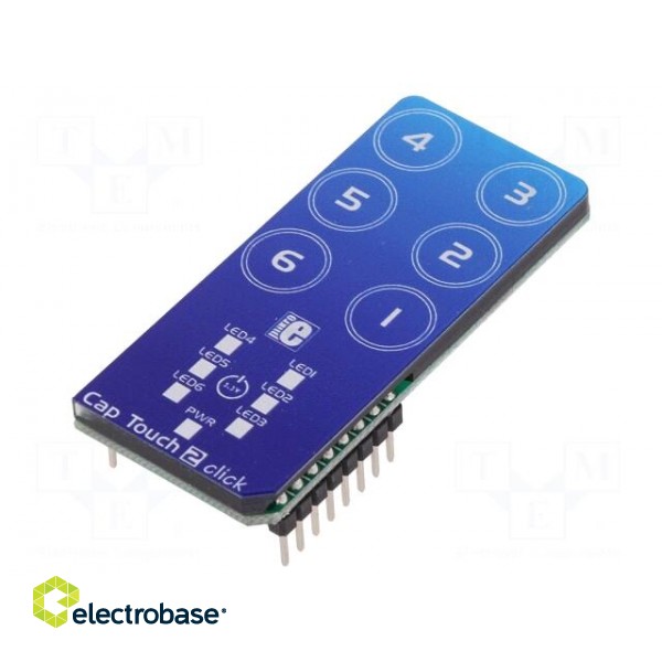 Click board | 6-button capacitive keypad | SPI | CAP1166 | 3.3VDC