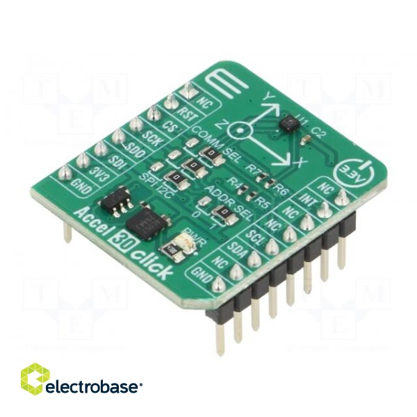 Click board | prototype board | Comp: MC3635 | accelerometer | 3.3VDC