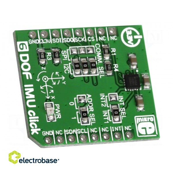 Click board | accelerometer,gyroscope | I2C,SPI | MAX21105 | 3.3VDC