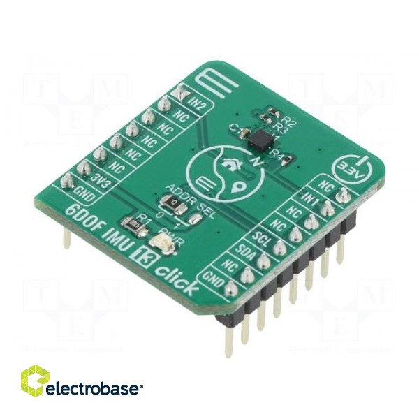 Click board | accelerometer,magnetometer | I2C | MC6470 | 3.3VDC