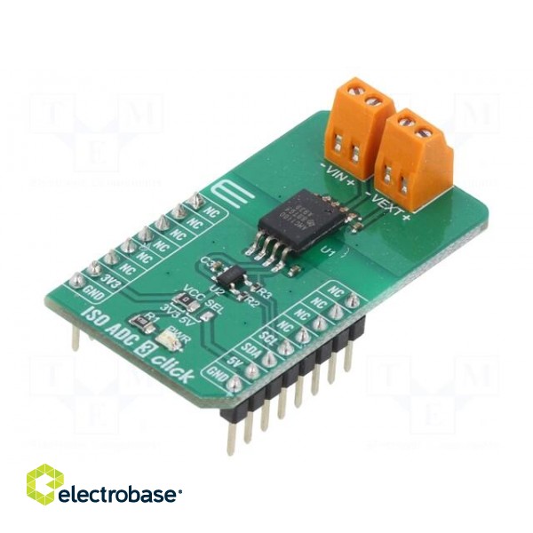 Click board | A/D converter | I2C | AMC1100,MCP3221 | 3.3VDC,5VDC image 1