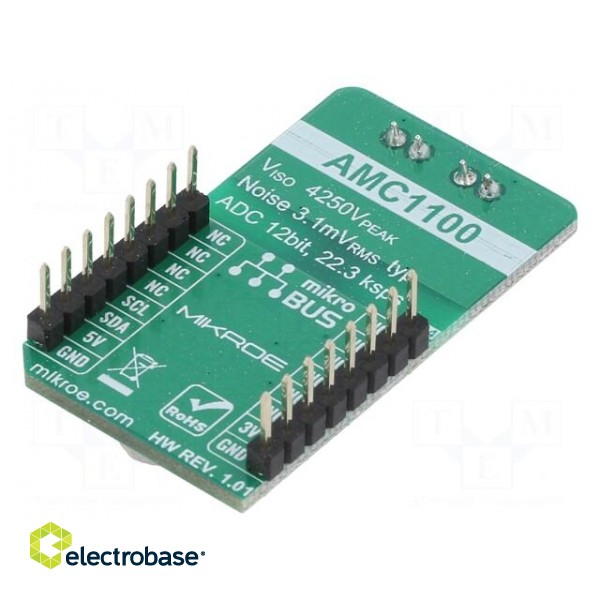 Click board | A/D converter | I2C | AMC1100,MCP3221 | 3.3VDC,5VDC image 2