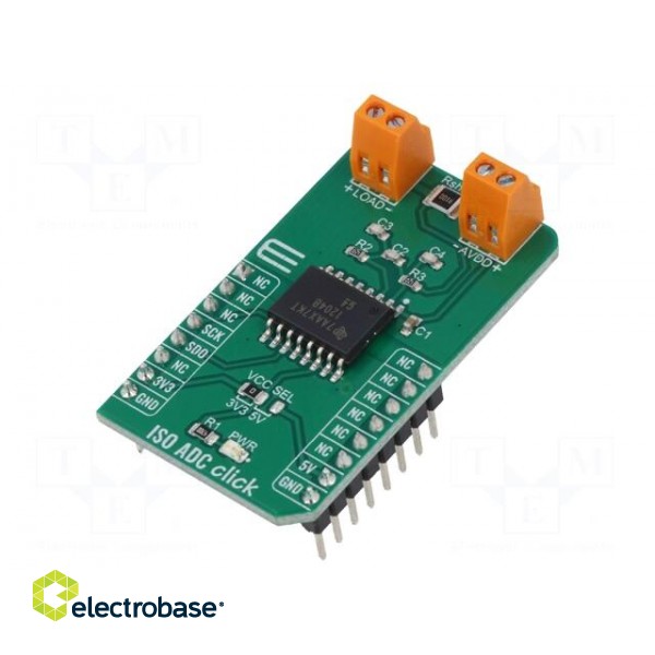 Click board | A/D converter | SPI | AMC1204BDWR | 3.3/5VDC