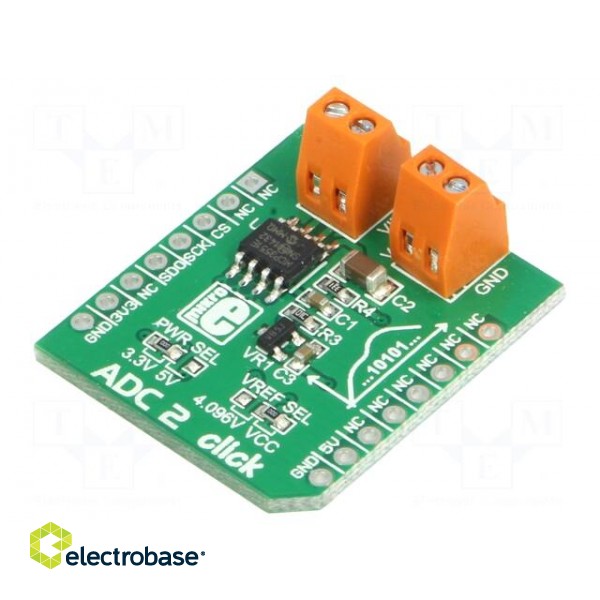 Click board | A/D converter | SPI | MCP3551/3 | 3.3/5VDC фото 1