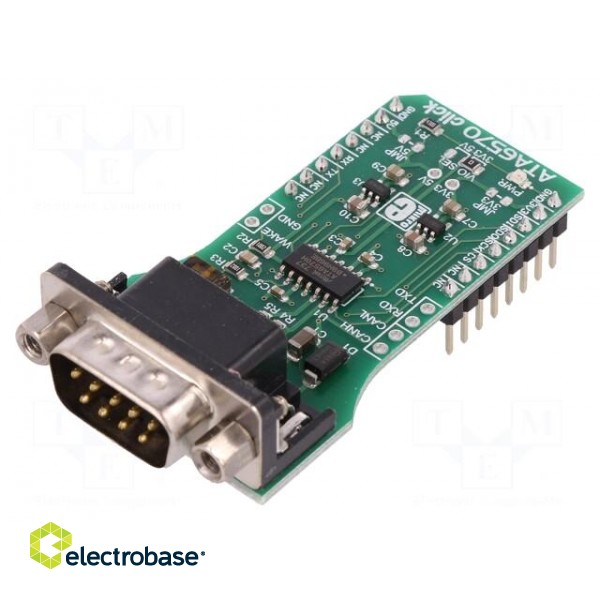 Click board | adaptor | CAN,SPI,UART | ATA6570 | 3.3/5VDC | D-Sub 9pin