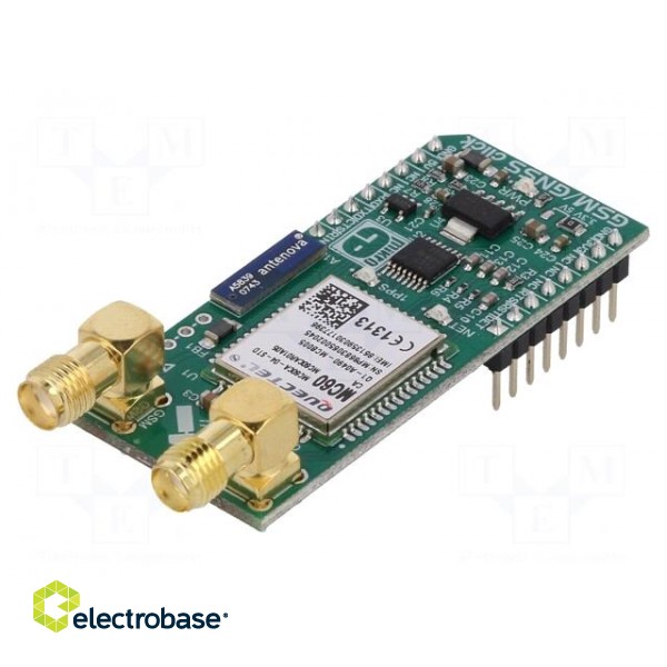 Click board | Bluetooth,GNSS,GSM/GPRS | UART | MC60 | 3.3/5VDC фото 1
