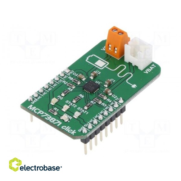 Click board | prototype board | Comp: MCP73871 | charger | 5VDC