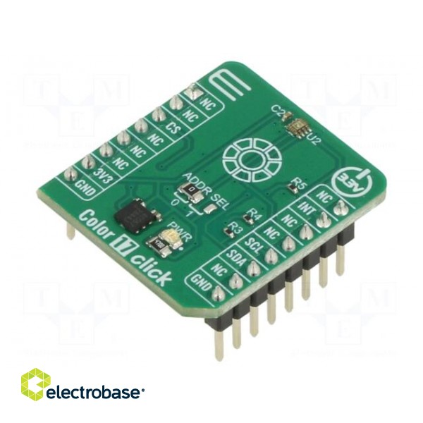 Click board | colour sensor | I2C | OPT4048 | prototype board | 3.3VDC