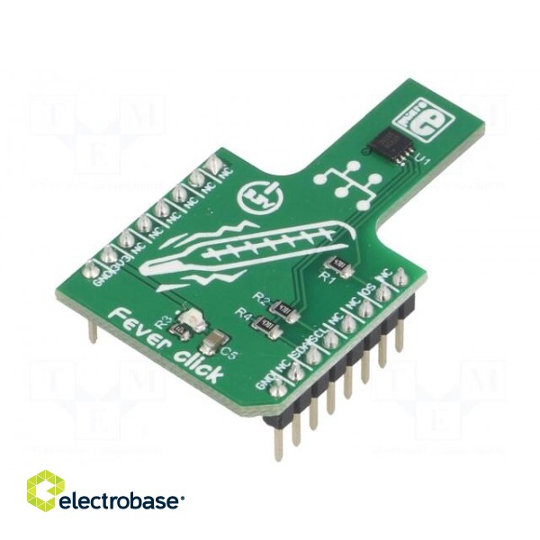 Click board | digital thermomemeter | I2C | MAX30205 | 3.3VDC paveikslėlis 1