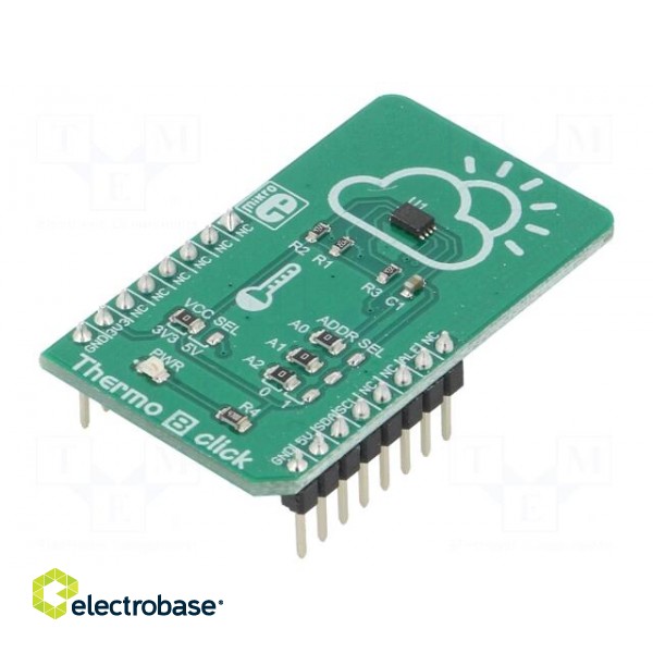 Click board | digital thermomemeter | I2C | MCP9808 | 3.3/5VDC