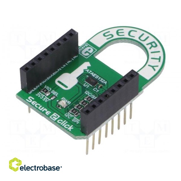 Click board | EEPROM memory | I2C,SPI | ATAES132A | prototype board image 1